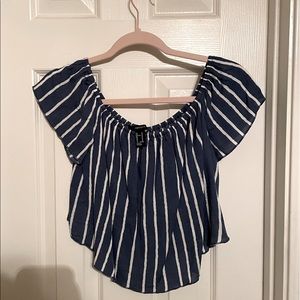NEVER WORN!! Size M, Blue and White Striped Top